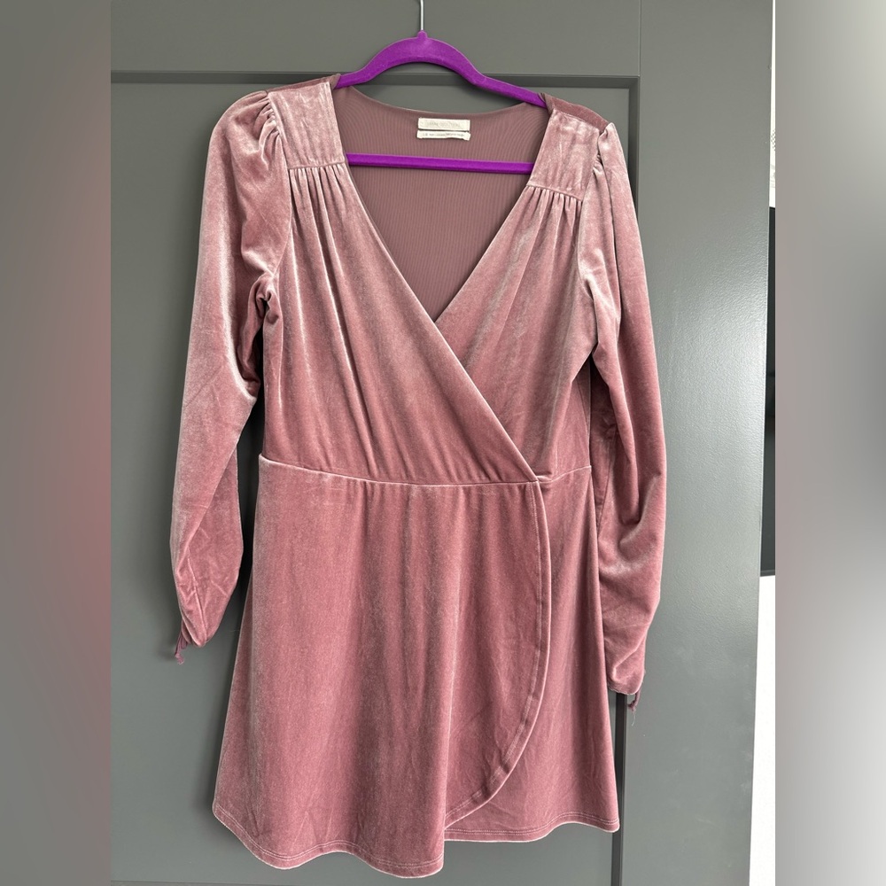 Urban Outfitters Pink Ruched Wrap Dress